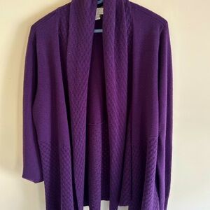 “Carolyn Taylor” purple cardigan sweater Large